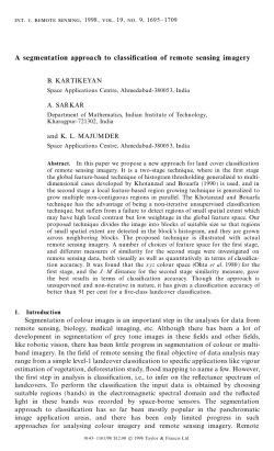A segmentation approach to classification of remote sensing imagery