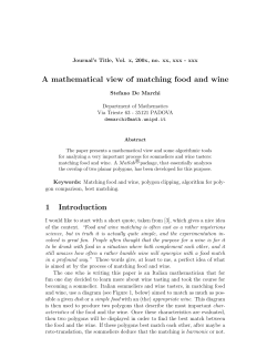 A mathematical view of matching food and wine 1