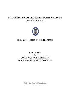 B.Sc. ZOOLOGY PROGRAMME - St. Joseph`s College Devagiri