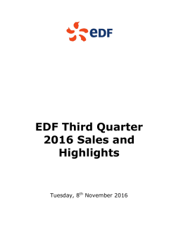 EDF Group Sales and Highlights Q3 2016