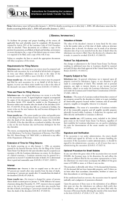 Inheritance taxes will prescribe January 1, 2010