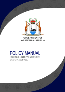 Policy Manual  - Prisoners Review Board
