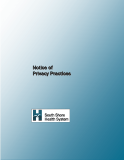 Notice of Privacy Practices - South Shore Medical Center