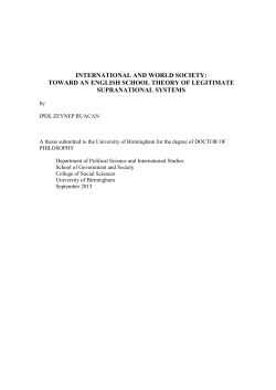 International and world society: toward an