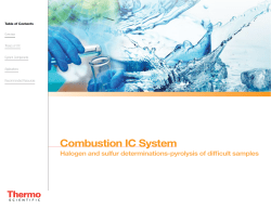 Combustion IC System &ndash; Halogen and Sulfur Determinations