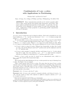Combinatorics of k-ary n-cubes with Applications to Partitioning 1