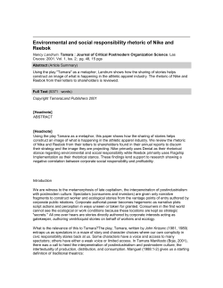 Environmental and social responsibility rhetoric of Nike and Reebok