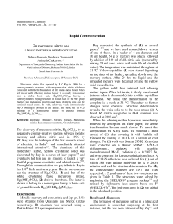 Rapid Communication On mercurous nitrite and a basic mercurous