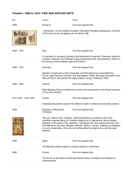 Timeline / 1860 to 1910 / FINE AND APPLIED ARTS