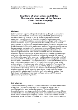 Coalitions of labor unions and NGOs