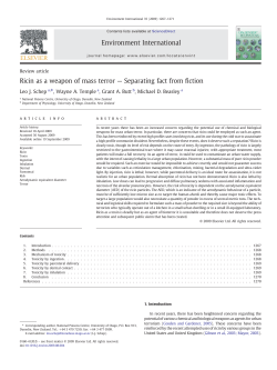Ricin as a weapon of mass terror &mdash; Separating fact from fiction