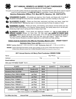 2017 4-H Berry Plant Order Form