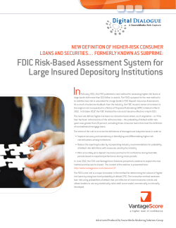 fDiC risk-based assessment system for Large insured Depository