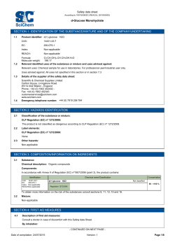 d-Glucose Monohydrate SECTION 1: IDENTIFICATION OF THE