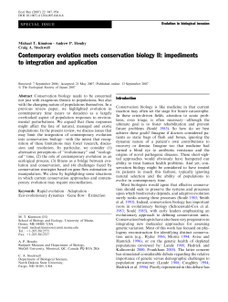 Contemporary evolution meets conservation biology II