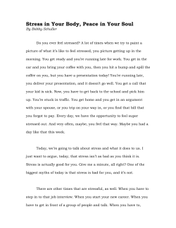 Stress in Your Body, Peace in Your Soul