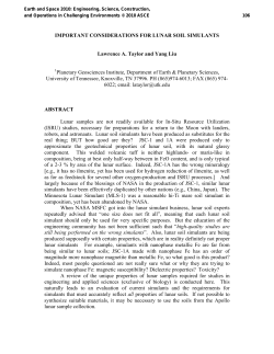 important considerations for lunar soil simulants