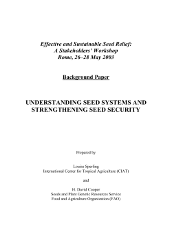 Understanding Seed Systems