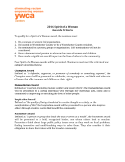 2016 Spirit of a Woman Awards Criteria