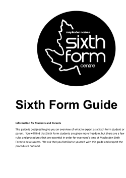 Sixth Form Guide - The Maplesden Noakes School