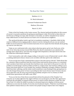 The Road Not Taken - Covenant Presbyterian Church