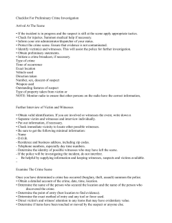 Checklist For Preliminary Crime Investigation Arrival At The Scene