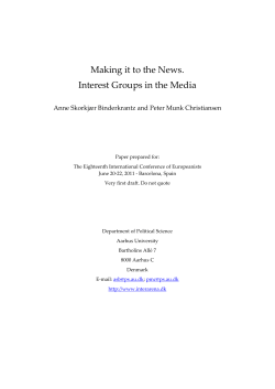 Making it to the News. Interest Groups in the Media