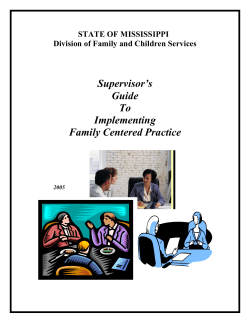 Supervisor`s Guide To Implementing Family Centered Practice