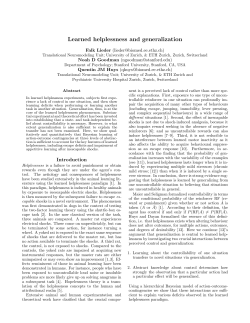 Learned helplessness and generalization