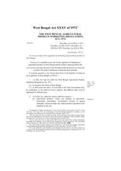 The West Bengal Agricultural Produce Marketing (Regulation) Act
