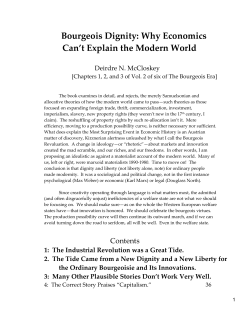 Bourgeois Dignity: Why Economics Can`t Explain the Modern World