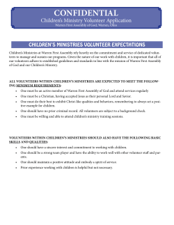 Children`s ministry Worker Application