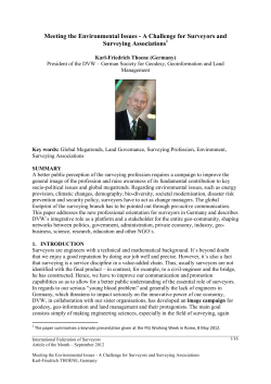 Meeting the Environmental Issues - A Challenge for Surveyors and