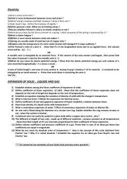 Elasticity EXPANSION OF SOLID , LIQUIDE AND GAS