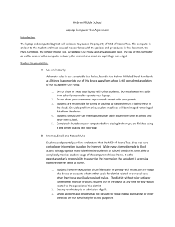 Hebron Middle School Laptop Computer Use Agreement