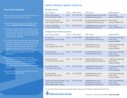 Northern Michigan Legislator Contact List How to Be An Advocate