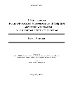 (ppm) 155: diagnostic assessment in support of student learning