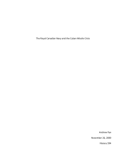 The Royal Canadian Navy and the Cuban Missile Crisis - RUSI-VI