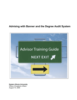 Advising with Banner and the Degree Audit System