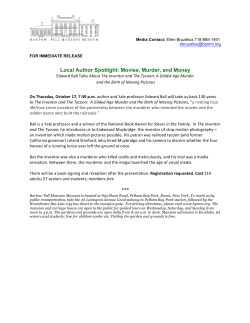 Local Author Spotlight: Movies, Murder, and Money - Bartow