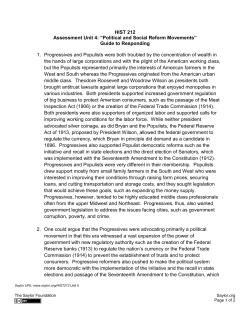 HIST 212 Assessment Unit 4: &ldquo;Political and Social Reform
