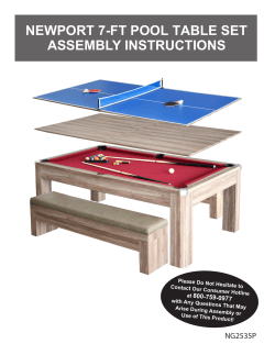 NEWPORT 7-FT POOL TABLE SET ASSEMBLY INSTRUCTIONS