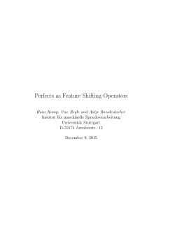 Perfects as Feature Shifting Operators