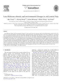 Late Holocene climatic and environmental changes in arid central Asia
