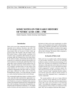 sOME nOtEs On thE EarLy hIstOry Of nItrIc acId