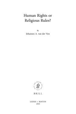 Human Rights or Religious Rules?