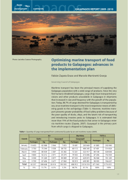 Optimizing marine transport of food products to Galapagos