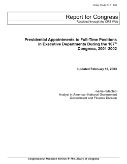 Presidential Appointments to Full