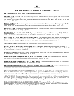 RANCHO MURIETA COUNTRY CLUB LOCAL RULES (UPDATED