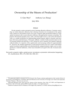Ownership of the Means of Production